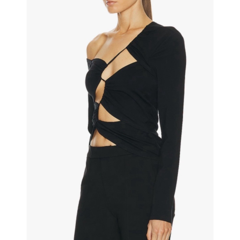 Sid Neigum Z$375 Tension Tension Cutout Black Long Sleeve Top Small